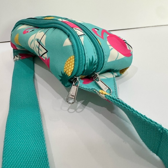Basic Packs by HotStyle Adjustable Fanny Pack - Turquoise with Flamingo Print🦩 - Picture 4 of 15
